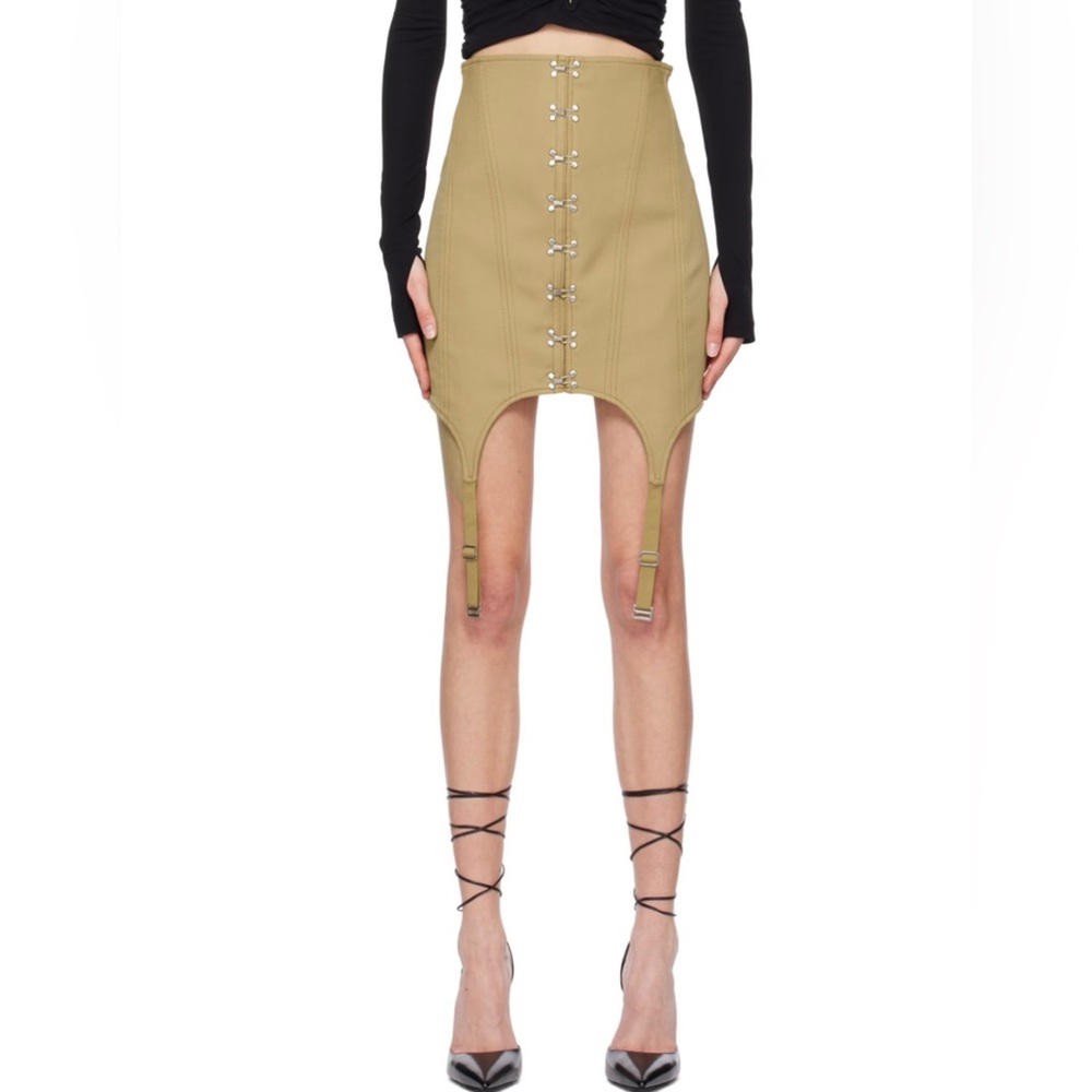 Dion Lee Tan Mini Skirt with Straps